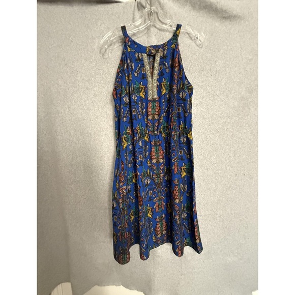 Skies Are Blue Dresses & Skirts - Skies Are Blue Dress Womens Medium Blue Floral Cold Shoulder Boho Fit Flare